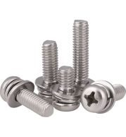 Pan Combination Bolts | Pan Head Phillips Slotted Machine Screws with Integrated Washer for Industrial Electronics Machinery Automotive Applications | Zinc Plated Self-Locking GB9074 Standard